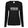 Thumbnail image for  Womens Black Long Sleeve V Neck Tee 