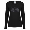 Thumbnail image for  Womens Black Long Sleeve V Neck Tee 