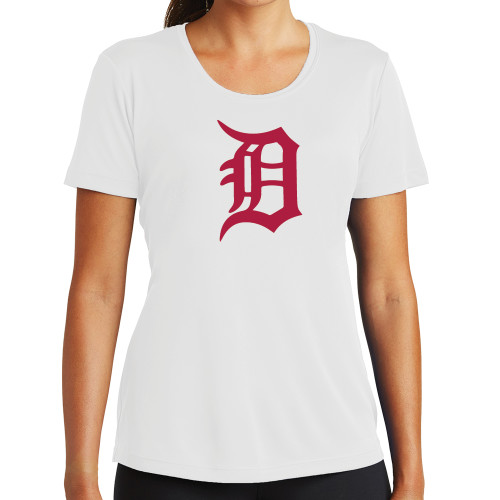  Womens White Performance Tee - Primary Mark