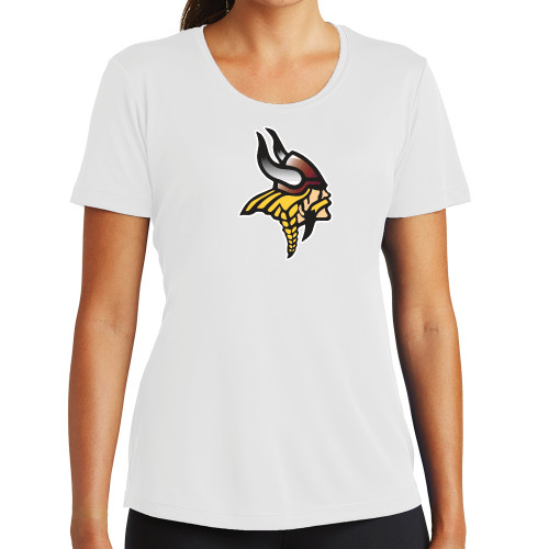  Womens White Performance Tee - Viking