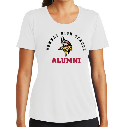  Womens White Performance Tee - Alumni