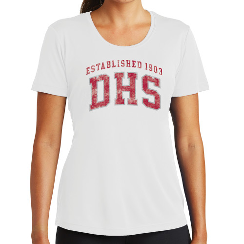  Womens White Performance Tee - Est. DHS
