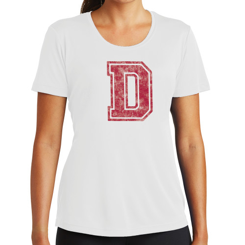  Womens White Performance Tee - D. Distressed