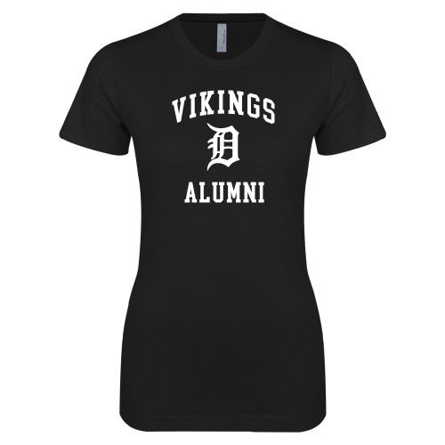  Next Level Womens Black Boyfriend Tee - Alumni