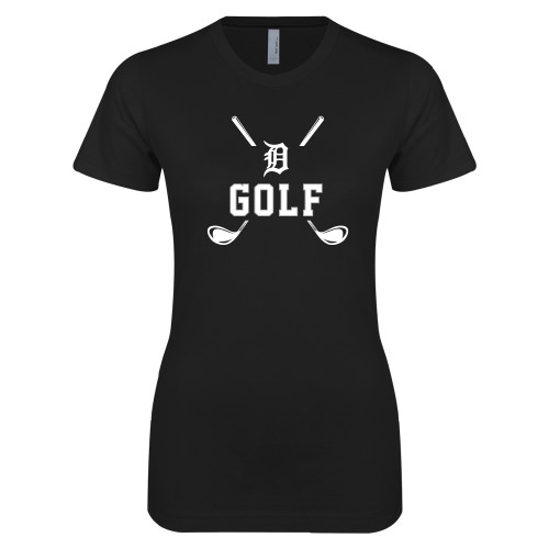  Next Level Womens Black Boyfriend Tee - Golf
