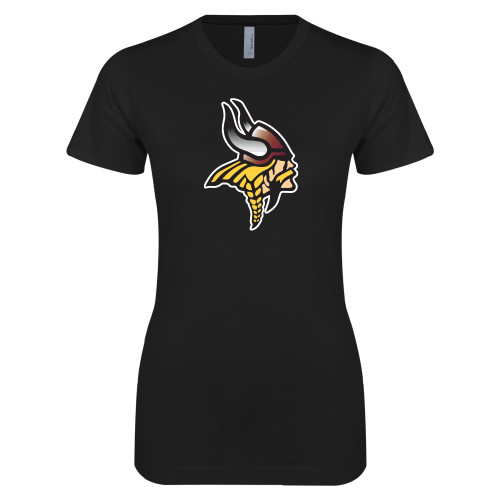  Next Level Womens Black Boyfriend Tee - Viking