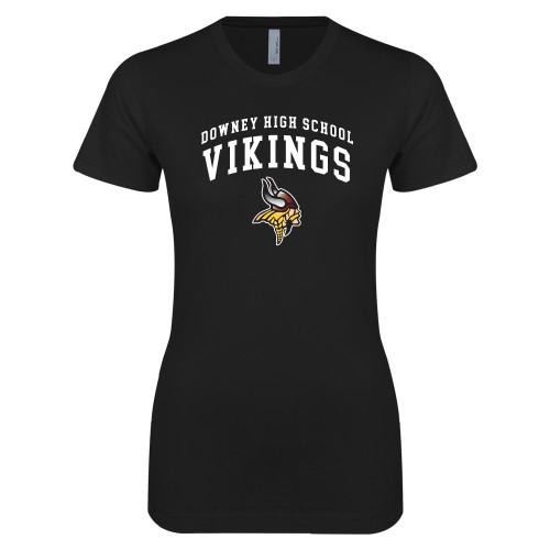  Next Level Womens Black Boyfriend Tee - Downey Vikings