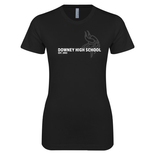  Next Level Womens Black Boyfriend Tee - Downey High School