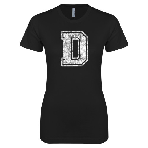 Next Level Womens Black Boyfriend Tee - D. Distressed