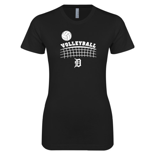  Next Level Womens Black Boyfriend Tee - Volleyball
