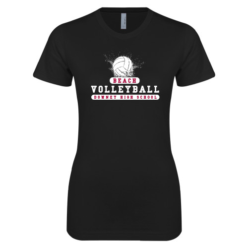 Next Level Womens Black Boyfriend Tee - Beach Volleyball