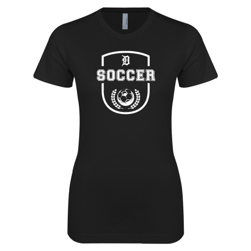  Next Level Womens Black Boyfriend Tee - Soccer