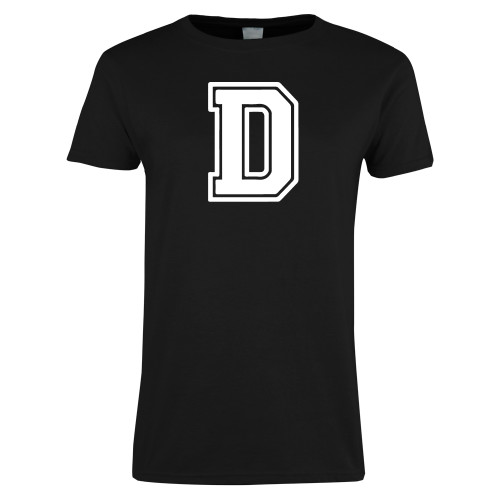  Womens Black Short Sleeve Tee - D