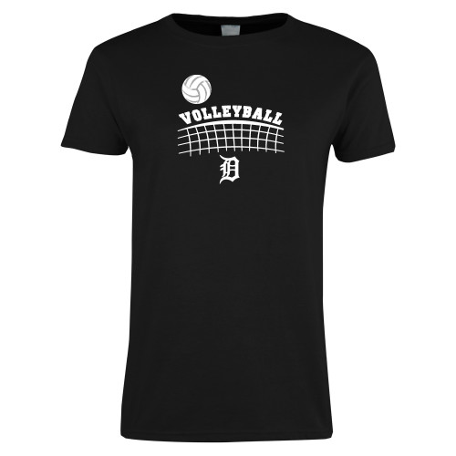  Womens Black Short Sleeve Tee - Volleyball