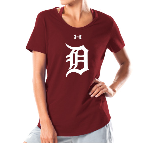  Under Armour Womens Cardinal Charged Cotton Tee - Primary Mark