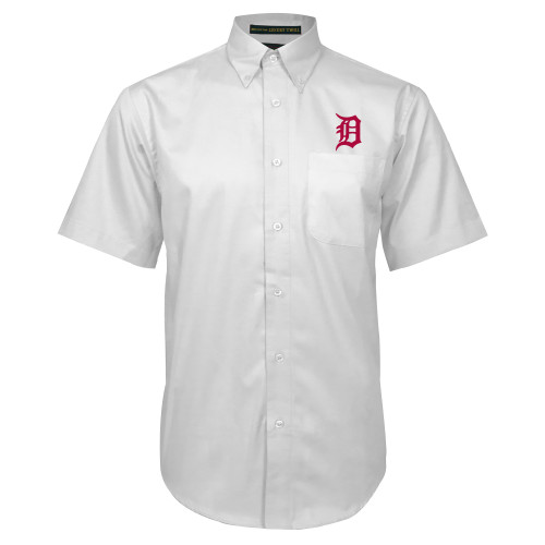  White Twill Button Down Short Sleeve - Primary Mark
