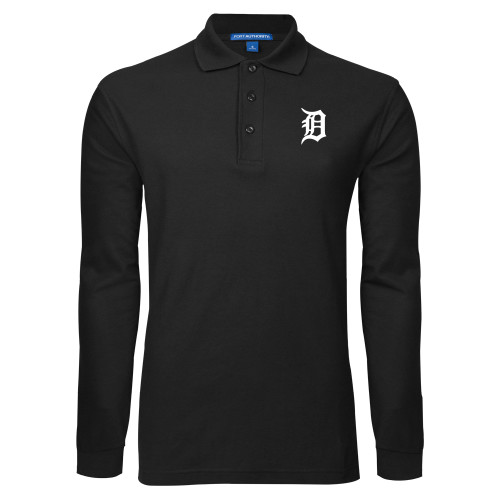  Black Long Sleeve Polo - Primary Mark