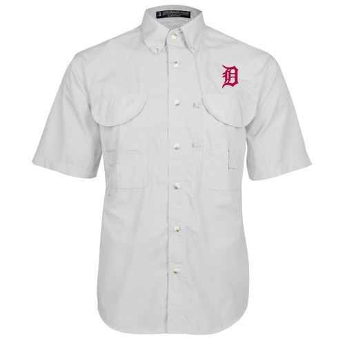  White Fishing Shirt Performance Short Sleeve - Primary Mark