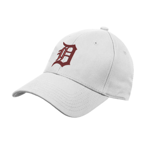  White Structured Adjustable Pro Style Hat - Primary Mark