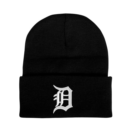  Black Knit Beanie w/Cuff - Primary Mark