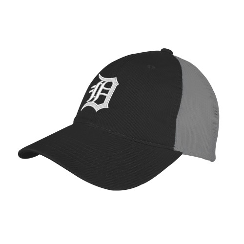  Black/Charcoal Mesh Back Unstructured Low Profile Hat - Primary Mark