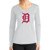 Thumbnail image for  Womens White Performance Long Sleeve V Neck Shirt