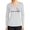 Thumbnail image for  Womens White Performance Long Sleeve V Neck Shirt