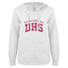 Thumbnail image for  ENZA Womens White V Notch Raw Edge Fleece Hoodie