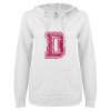 Thumbnail image for  ENZA Womens White V Notch Raw Edge Fleece Hoodie