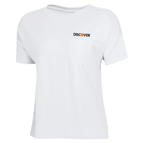  Gear Womens White Luxe Pocket Tee - Discover