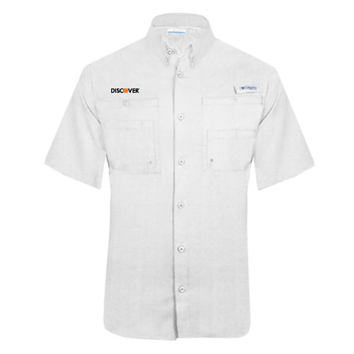  Columbia White Tamiami Performance Short Sleeve Shirt - Discover