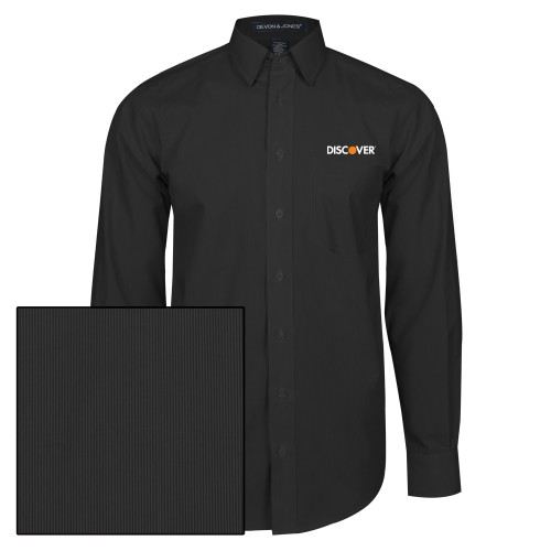  Striped Long Sleeve Button Down Black - Discover