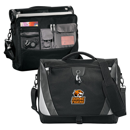  Black/Grey Slope Computer Messenger Bag - Thomas Doanes Tigers