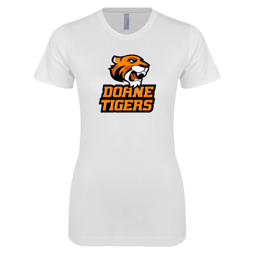  Next Level Womens White Boyfriend Tee - Thomas Doanes Tigers