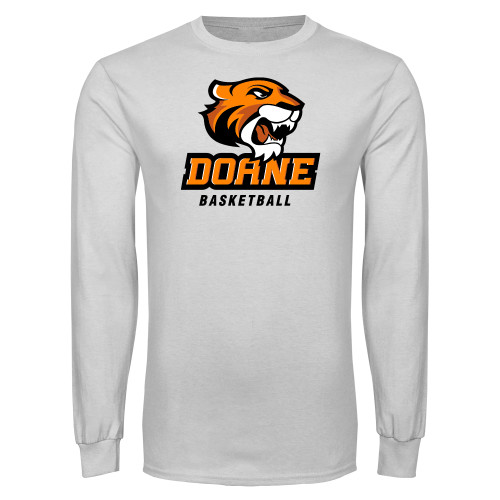  White Long Sleeve T Shirt - Basketball