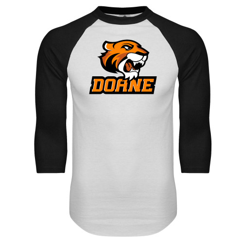  White/Black Raglan Baseball T Shirt - Thomas Doane
