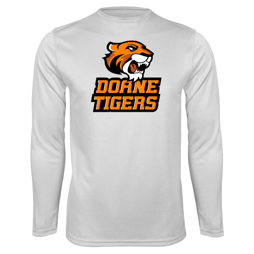  White Performance Long Sleeve Shirt - Thomas Doanes Tigers