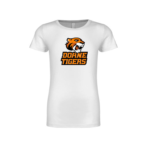  Next Level Girls White Fashion Fit T Shirt - Thomas Doanes Tigers