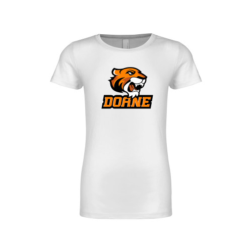  Next Level Girls White Fashion Fit T Shirt - Thomas Doane