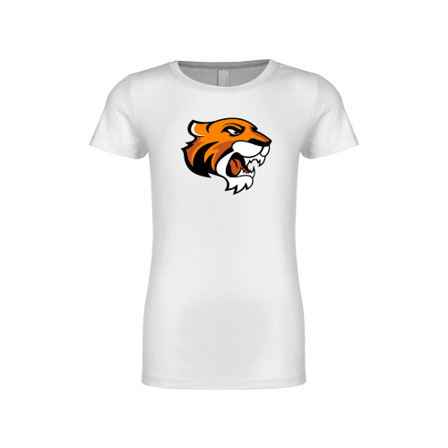  Next Level Girls White Fashion Fit T Shirt - Thomas Tiger Head