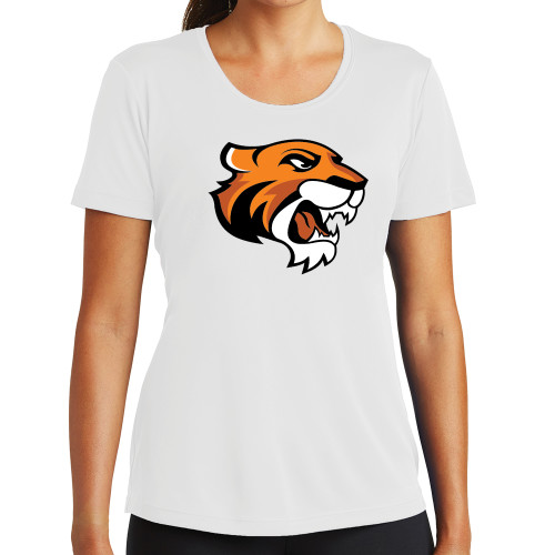  Womens White Performance Tee - Thomas Tiger Head