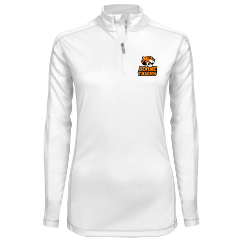 Doane Univ Syntrel Womens White Interlock 1/4 Zip