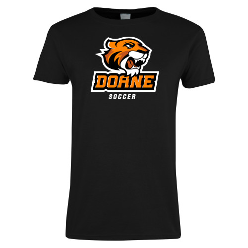  Womens Black Short Sleeve Tee - Soccer
