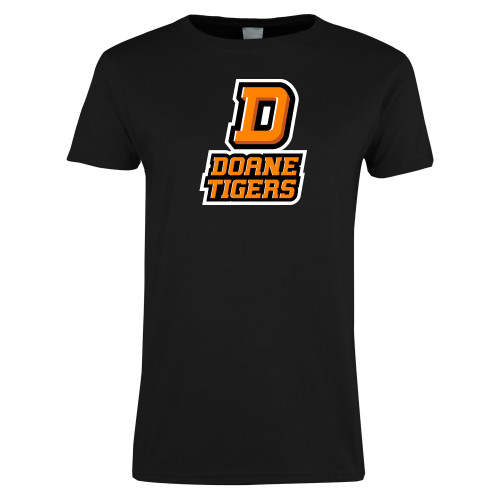  Womens Black Short Sleeve Tee - D Doane Tigers