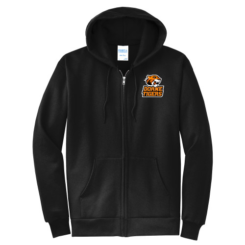  Extended Black Fleece Full Zip Hoodie - Thomas Doanes Tigers