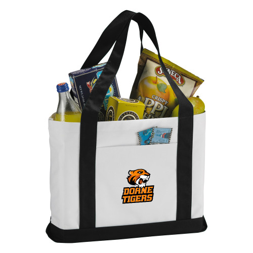  Contender White/Black Canvas Tote - Thomas Doanes Tigers