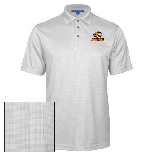  White Performance Fine Jacquard Polo - Thomas Doane