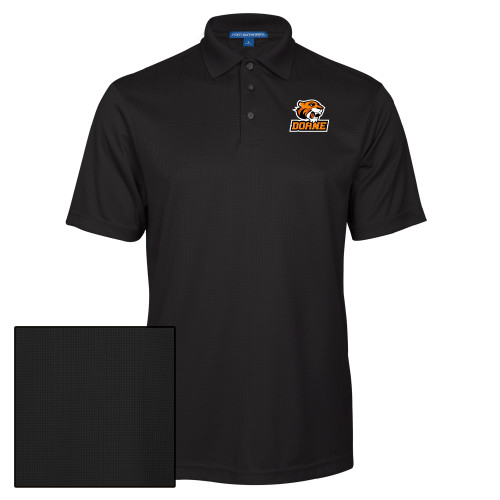  Black Performance Fine Jacquard Polo - Thomas Doane