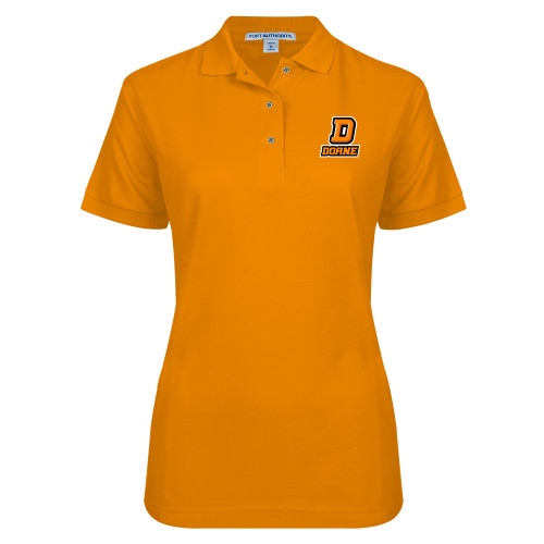  Womens Silk Touch Orange Pique Polo - D Doane