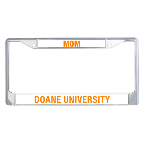  Mom Metal License Plate Frame in Chrome - Doane Tigers
